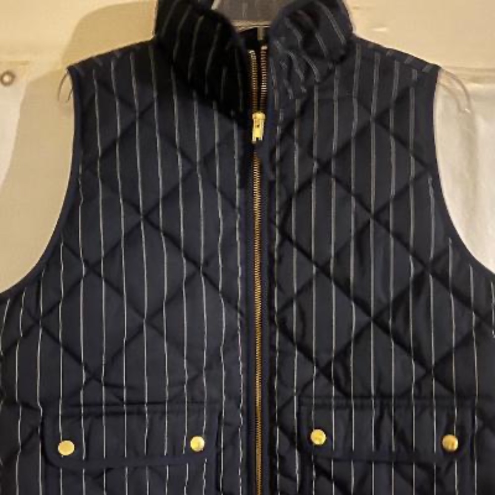 J.Crew Brand New (NWT) Women's Down Sleeveless Vest Navy Blue Sz Lg